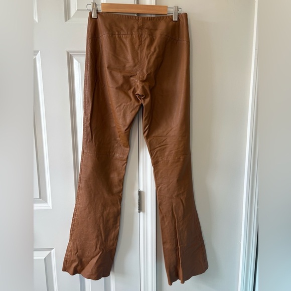 Vakko VS2 Vintage Beige Leather Pants Y2K - Picture 7 of 16